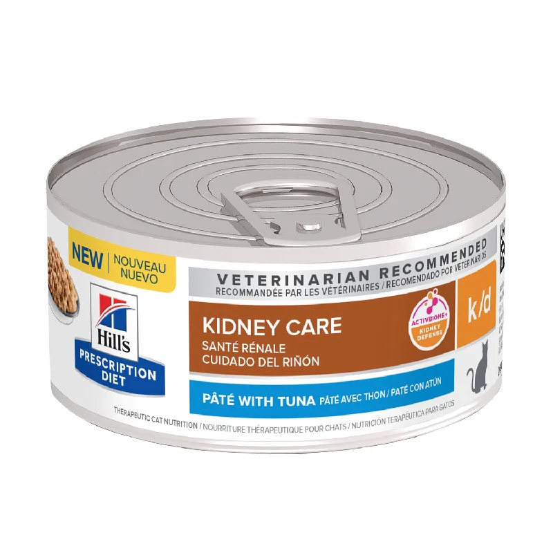 Hill's Prescription Diet K/D Kidney Care Tuna Pate Canned Cat Food 24x156g