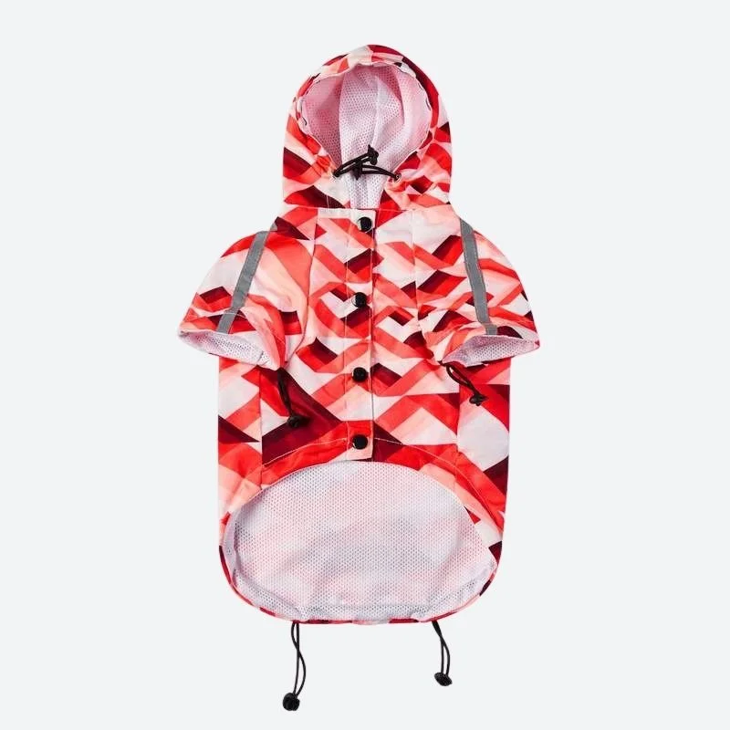 Zig-Zag Reflective Dog Raincoat